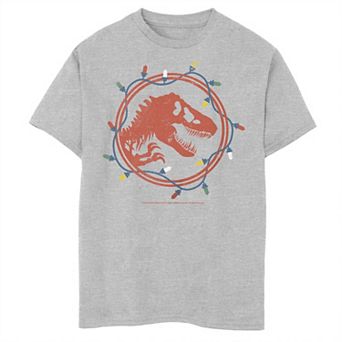 Boys 6-20 Jurassic World Logo Christmas Lights Graphic Tee