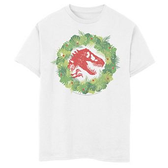 Boys 8-20 Jurassic World Logo Christmas Wreath Graphic Tee