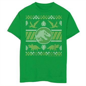 Boys 8-20 Jurassic World Christmas Logo Ugly Sweater Graphic Tee