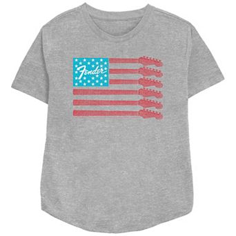 Women's Fender Guitar American Flag Relaxed Fit Graphic Tee