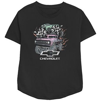 Women's Chevrolet Pastel Monster Trucks Relaxed Fit Graphic Tee