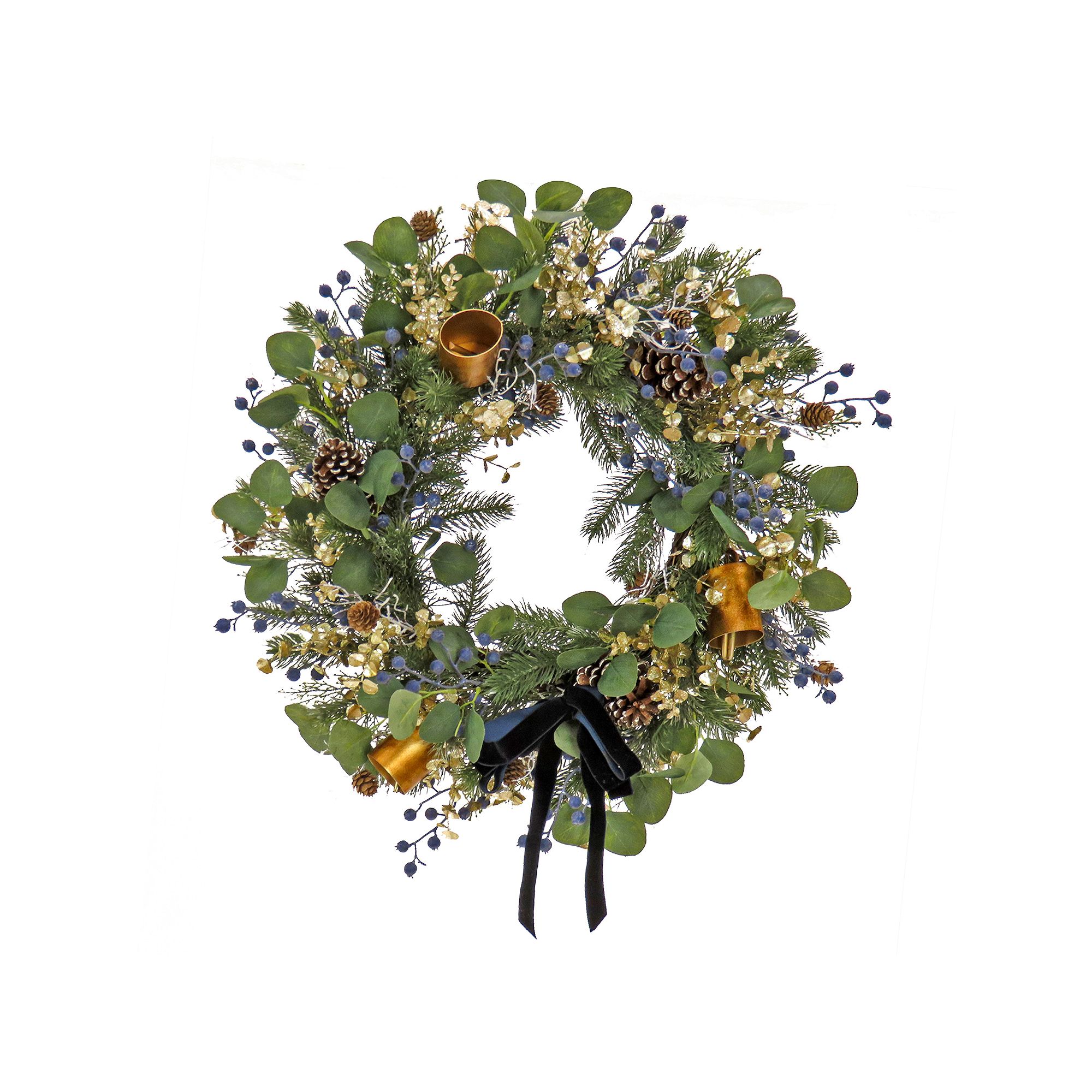 National Tree Company HGTV Swiss Chic Wreath, Black