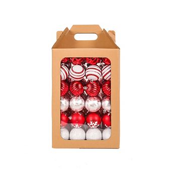 National Tree Company First Traditions 96 pc Red Christmas Ball Ornament Set