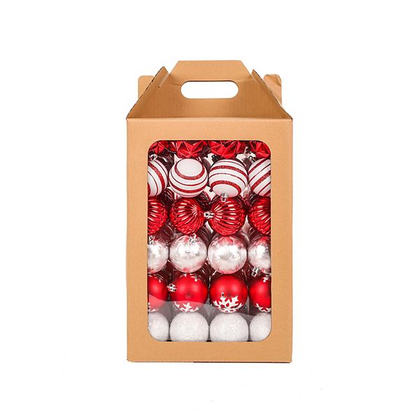 National Tree Company First Traditions 96-piece Red Christmas Ball ...