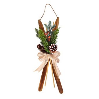 National Tree Company First Traditions Holiday Skis Floral Wall Decor
