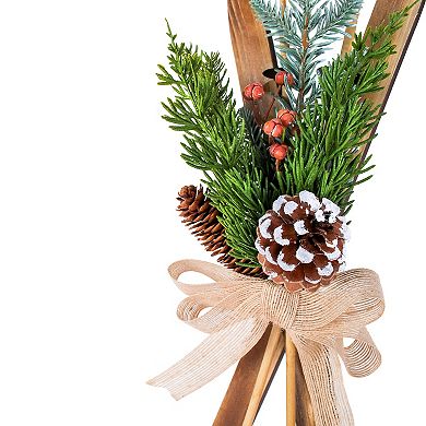 National Tree Company First Traditions Holiday Skis Floral Wall Decor