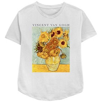 Women's Vincent Van Gogh Sunflowers Relaxed Fit Graphic Tee