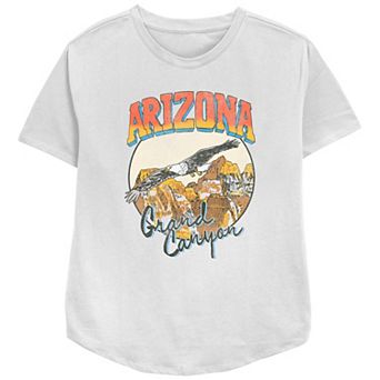 Women's Eagle Flying Grand Canyon Arizona Circle Relaxed Fit Graphic Tee