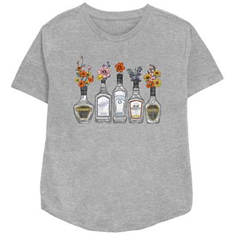 Women's Whiskey, Tequila, Vodka & Brandy Floral Arrangements Relaxed Fit Graphic Tee