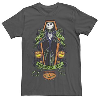 Disney's Nightmare Before Christmas Jack Skellington Men's Long Live Pumpkin King Coffin Tee