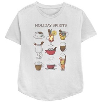 Women's Holiday Spirits Drinks Relaxed Fit Graphic Tee