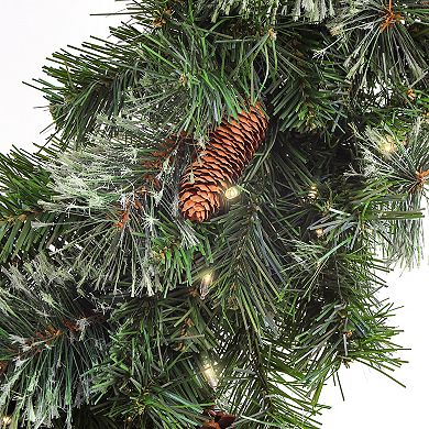 National Tree Company 36-in. Glistening Pine Artificial Wreath with White LED Lights