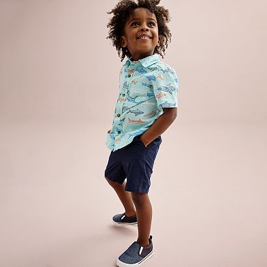 Baby & Toddler Boy Jumping Beans® Short Sleeve Button Down Allover Print Shirt