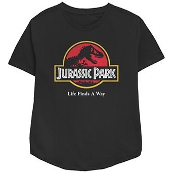 Women's Jurassic Park Life Finds A Way Simple Logo Relaxed Fit Graphic Tee