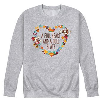 Disney's Mickey & Minnie Mouse Men's Full Heart Full Plate Fleece Sweatshirt