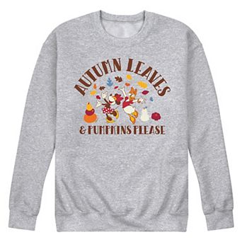 Disney's Mickey Mouse & Friends Men's Autumn Leaves Pumpkins Please Fleece Sweatshirt