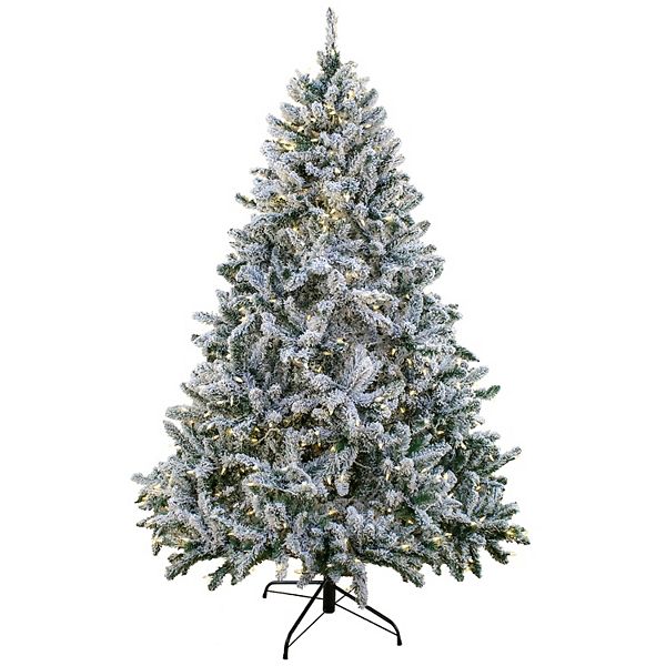 National Tree Company 7.5ft. LED Snowy Hudson Spruce Hinged Artificial