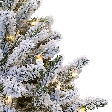 National Tree Company 7.5-ft. LED Snowy Hudson Spruce Hinged Artificial Christmas Tree
