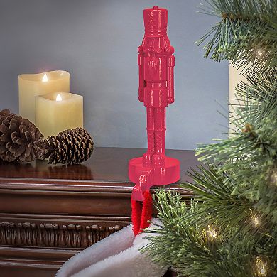National Tree Company HGTV Pink Resin Nutcracker Stocking Holder