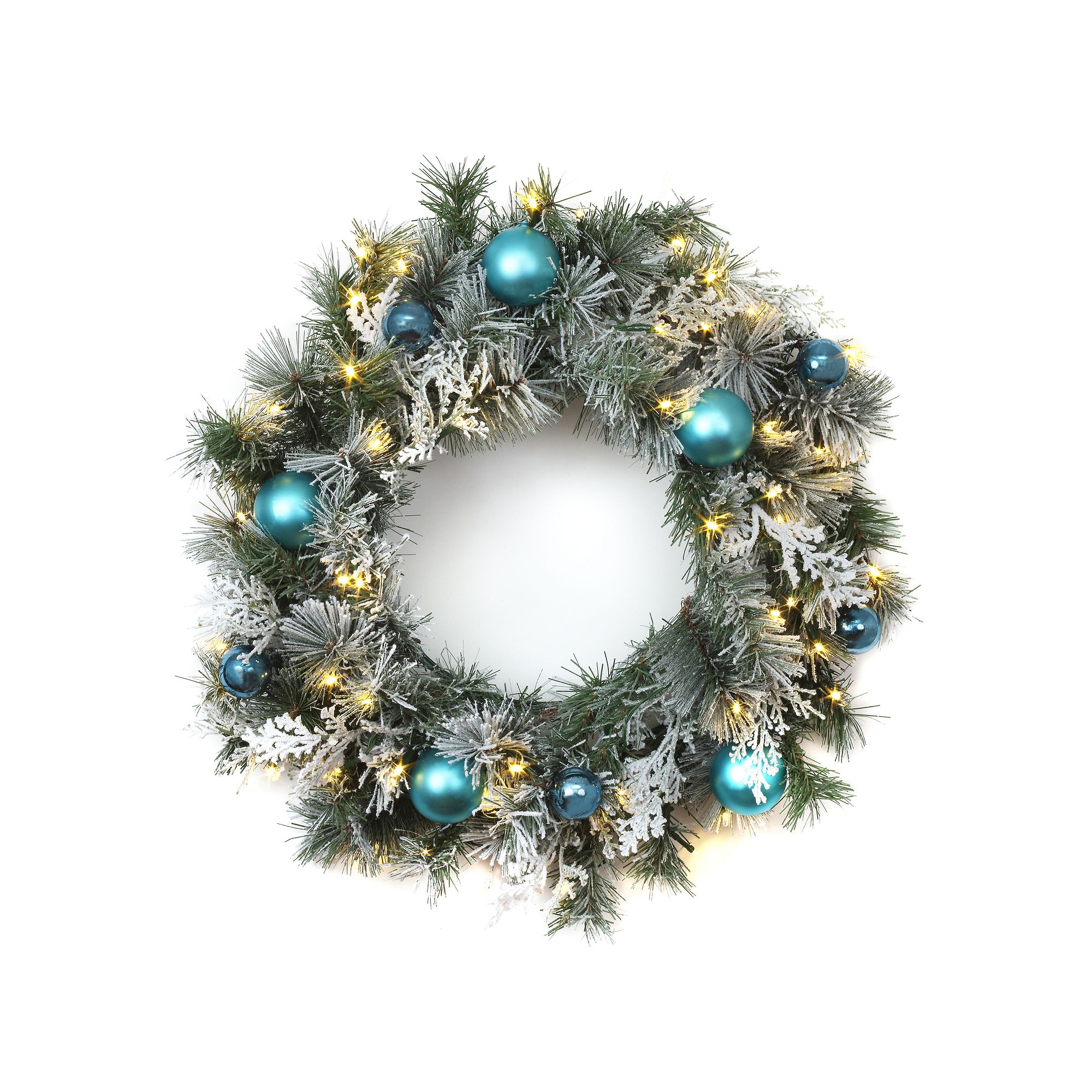 National Tree Company 24-in. Snowy Tinkham Pine Artificial Wreath with Orna