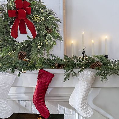 National Tree Company HGTV Home Collection Pine Cones & Holly Pre-Lit Artificial Christmas Wreath
