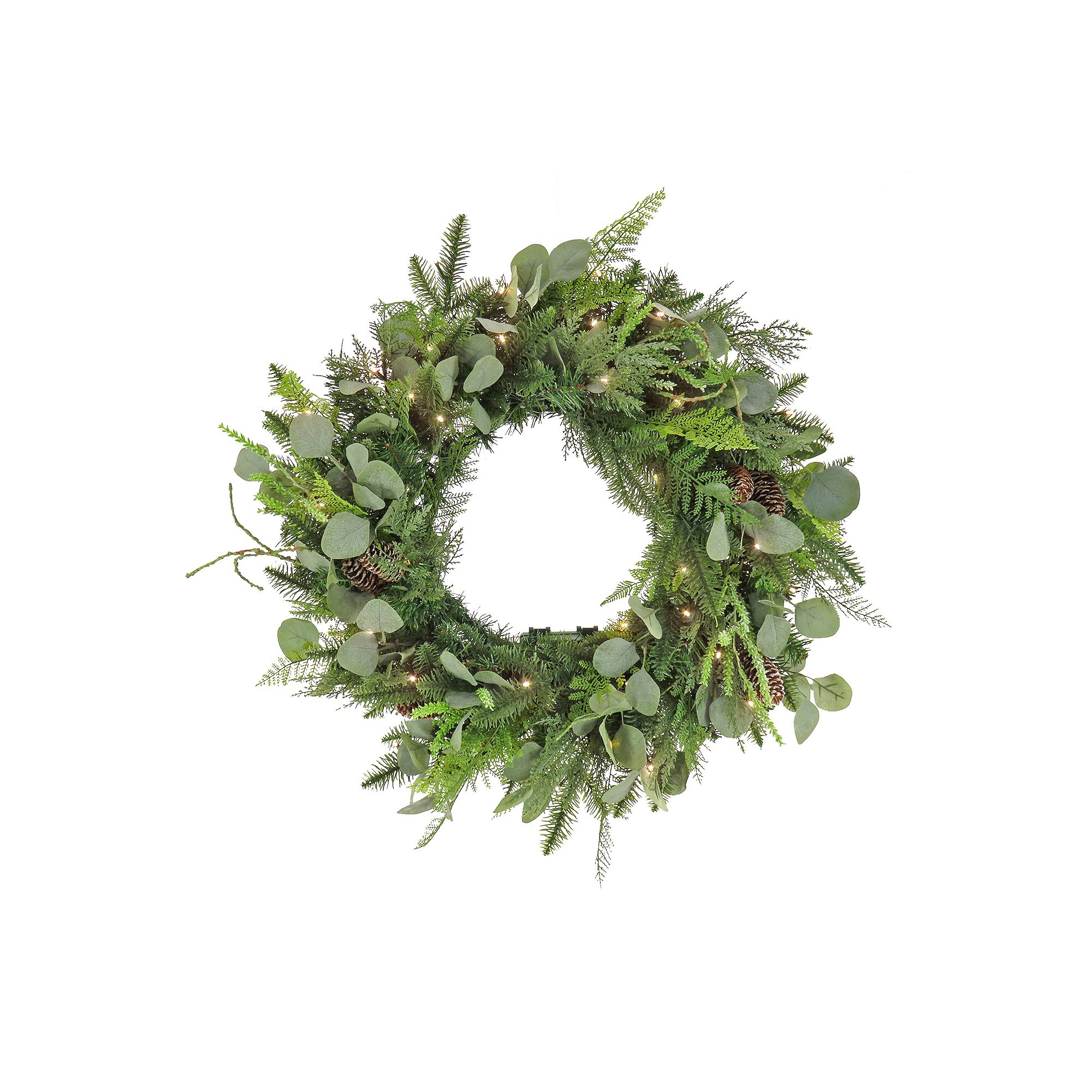 National Tree Company HGTV Winter Garden Eucalyptus Pre-Lit Artificial Chri
