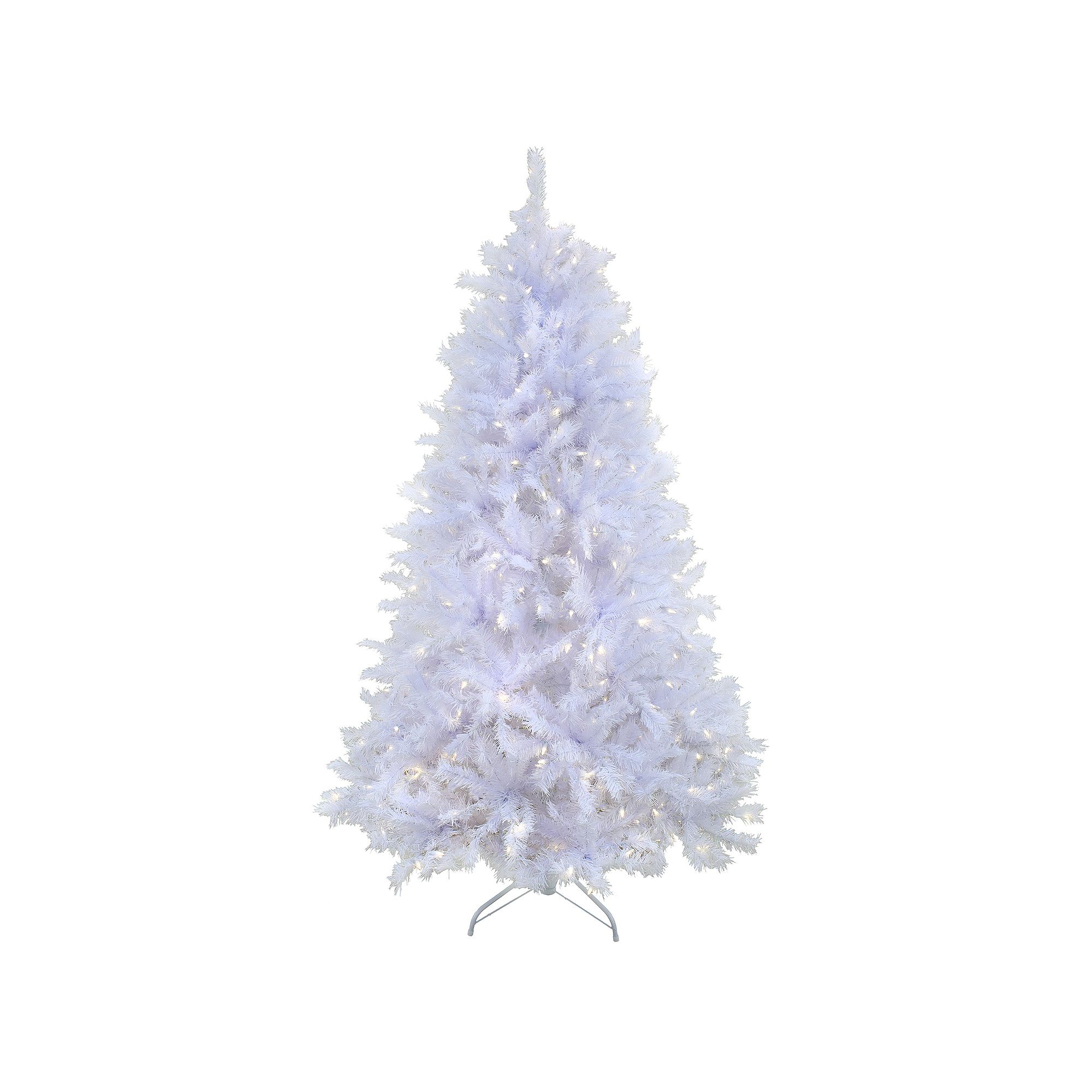 National Tree Company 9-ft. Millville White Hinged Pre-Lit LED Tree, Green