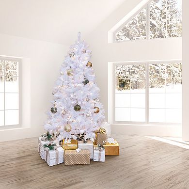 National Tree Company 9-ft. Millville White Hinged Pre-Lit LED Tree