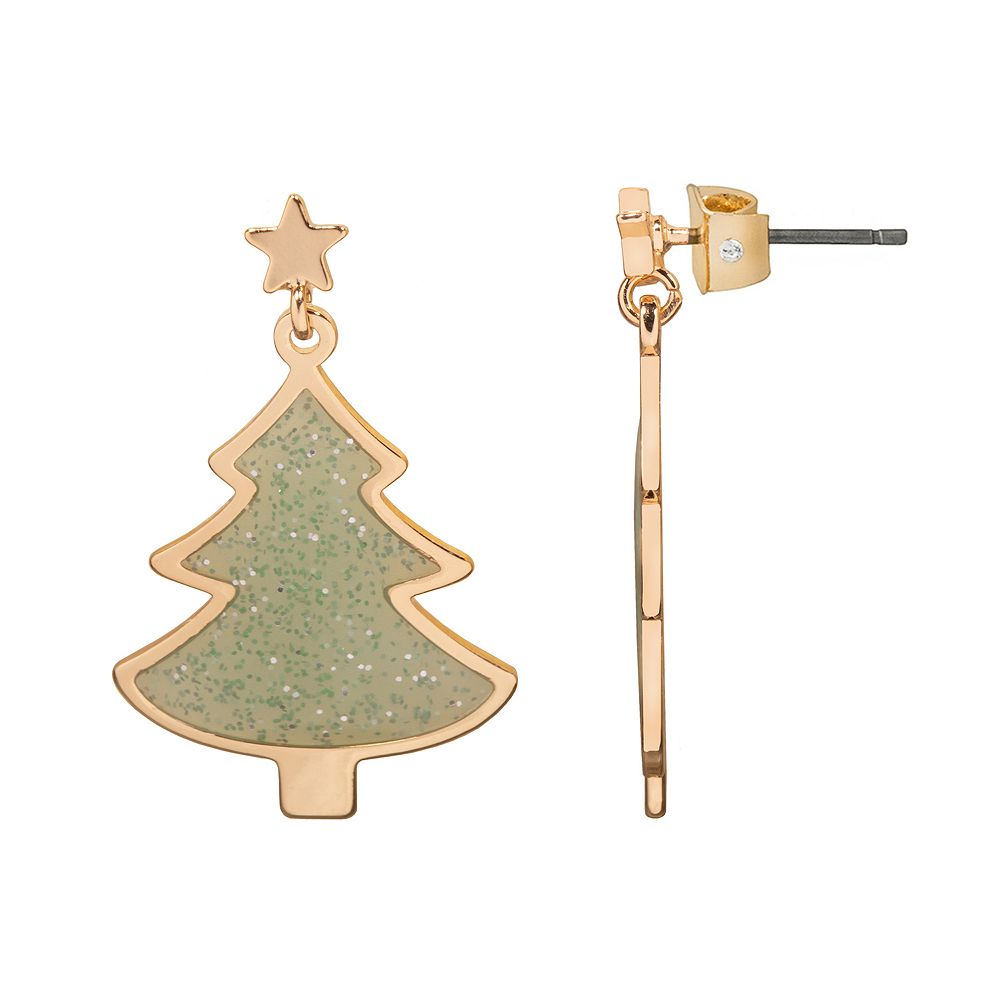 Enamel Christmas Tree Earrings in