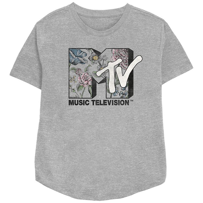 UPC 197866660094 product image for Women's MTV Botanical Logo Relaxed Fit Graphic Tee, Girl's, Size: Large, Athleti | upcitemdb.com
