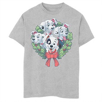 Disney's 101 Dalmatians Boys 8-20 Christmas Puppy Wreath Graphic Tee