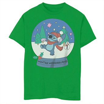 Disney's Lilo & Stitch Boys 8-20 Christmas Winter Wonderland Snow Globe Graphic Tee