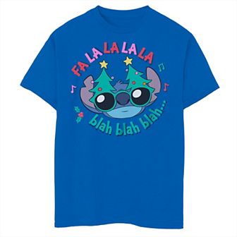 Disney's Lilo & Stitch Boys 8-20 Christmas Fa La La Blah Blah Blah Graphic Tee