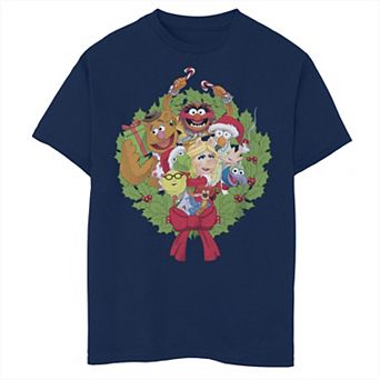 Boys 8-20 The Muppets Christmas Wreath Graphic Tee
