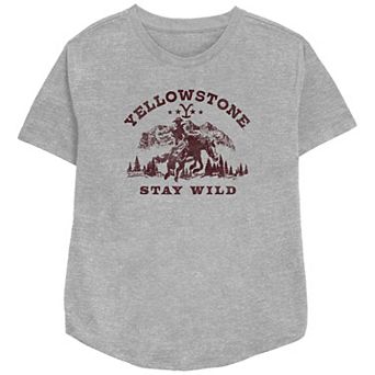 Women's Yellow Stone Stay Wild Relaxed Fit Graphic Tee