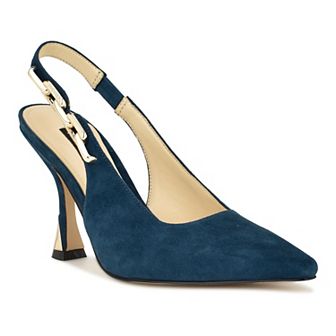 Nine West Veroni Women's Leather Stiletto Slingback Dress Pumps