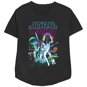 Women's Star Wars Pixelated Group Shot Relaxed Fit Graphic Tee