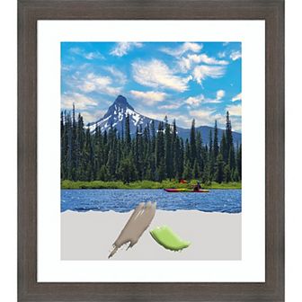 Amanti Art Hardwood Chocolate Narrow Wood Matted Picture Frame