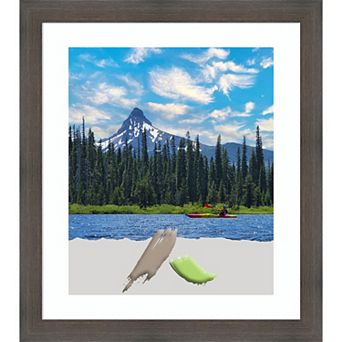 Amanti Art Hardwood Chocolate Narrow Wood Matted Picture Frame