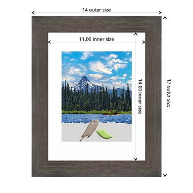 Amanti Art Hardwood Chocolate Narrow Wood Matted Picture Frame