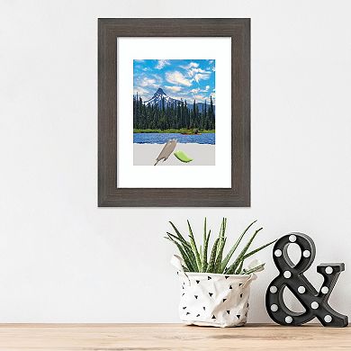 Amanti Art Hardwood Chocolate Narrow Wood Matted Picture Frame