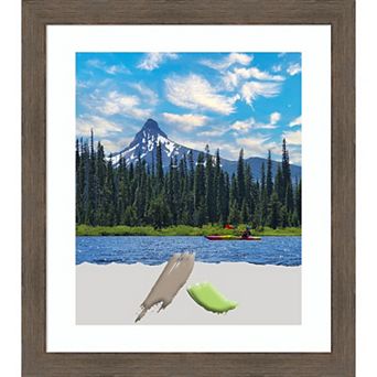 Amanti Art Hardwood Mocha Narrow Wood Matted Picture Frame