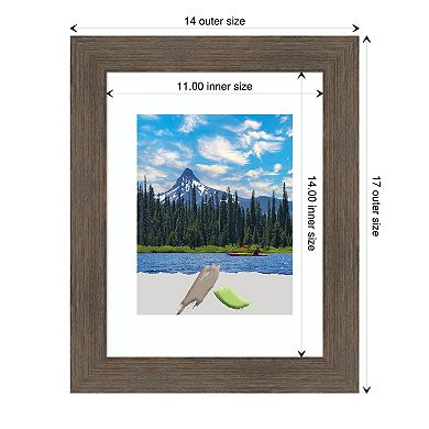 Amanti Art Hardwood Mocha Narrow Wood Matted Picture Frame