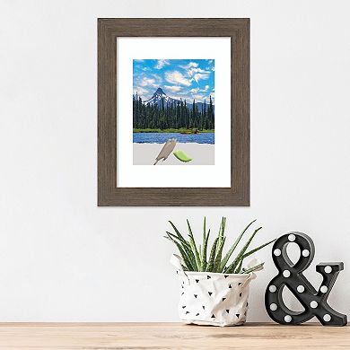 Amanti Art Hardwood Mocha Narrow Wood Matted Picture Frame