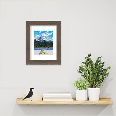 Amanti Art Hardwood Mocha Narrow Wood Matted Picture Frame
