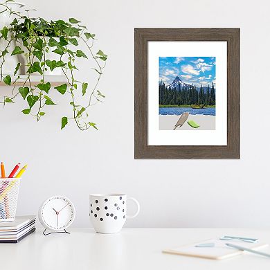 Amanti Art Hardwood Mocha Narrow Wood Matted Picture Frame