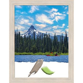 Amanti Art Hardwood Whitewash Narrow Wood Picture Frame