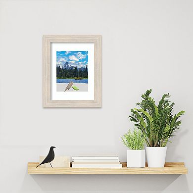 Amanti Art Hardwood Whitewash Narrow Wood Matted Picture Frame