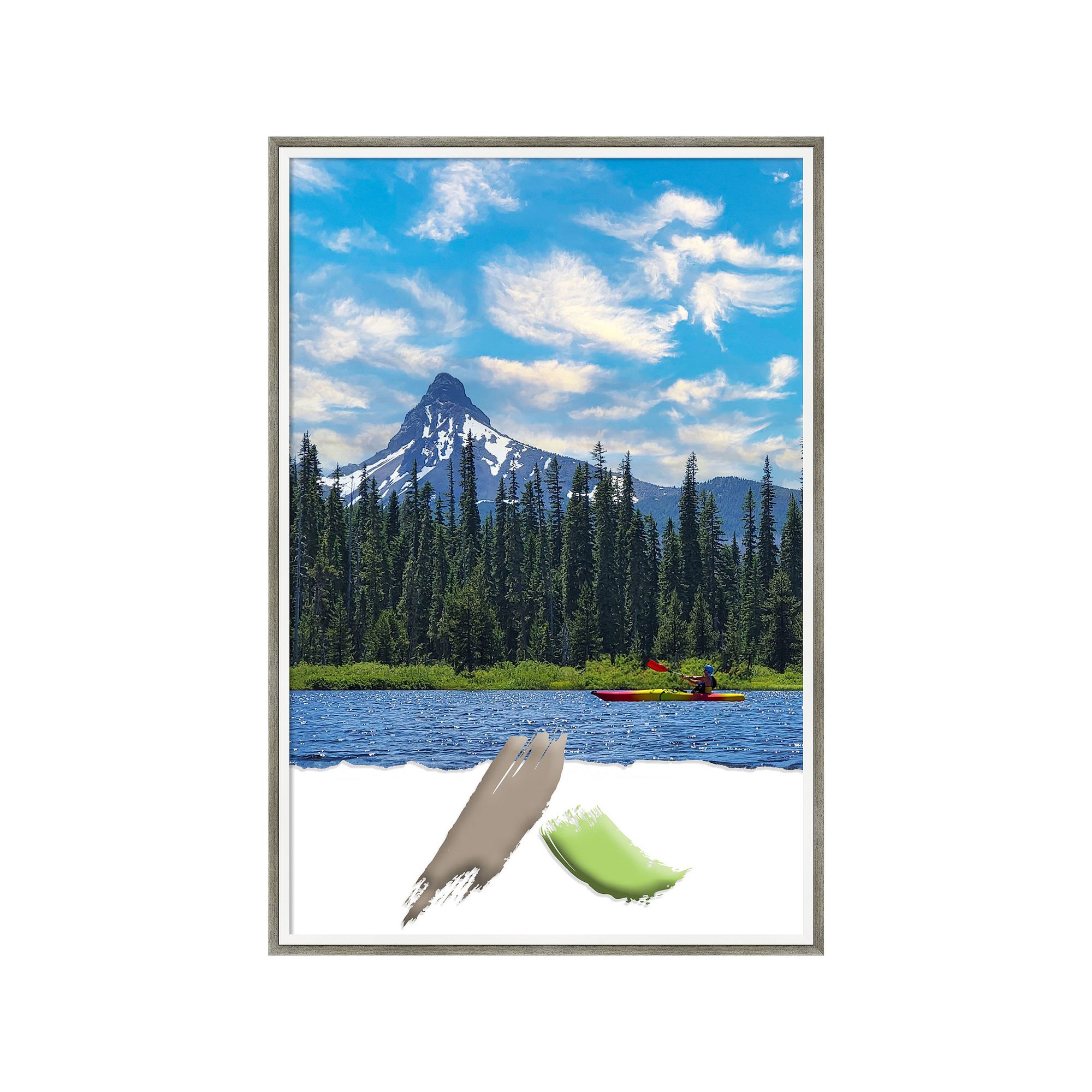 Amanti Art Lucie Silver White Wood Picture Frame
