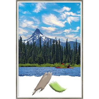 Amanti Art Lucie Silver White Wood Picture Frame